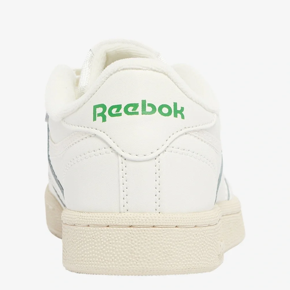 Reebok Kids Club C Vintage Sneakers in Off-White with Green and Red Accents